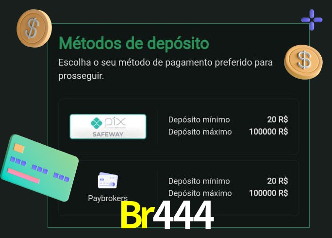 O cassino Br444 oferece uma grande variedade de métodos de pagamento