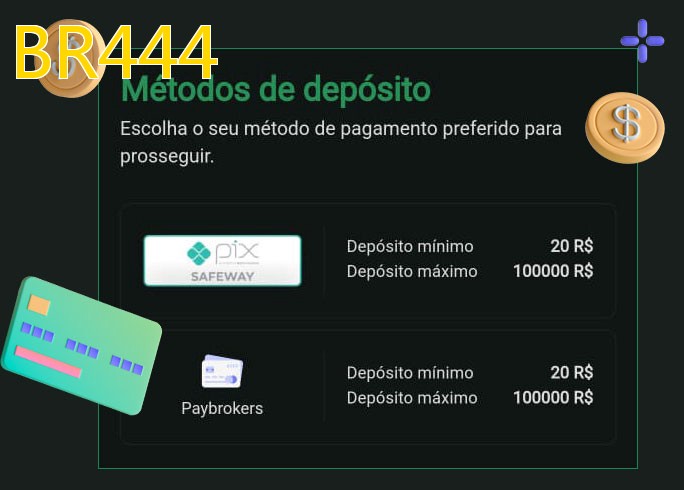 O cassino BR444bet oferece uma grande variedade de métodos de pagamento